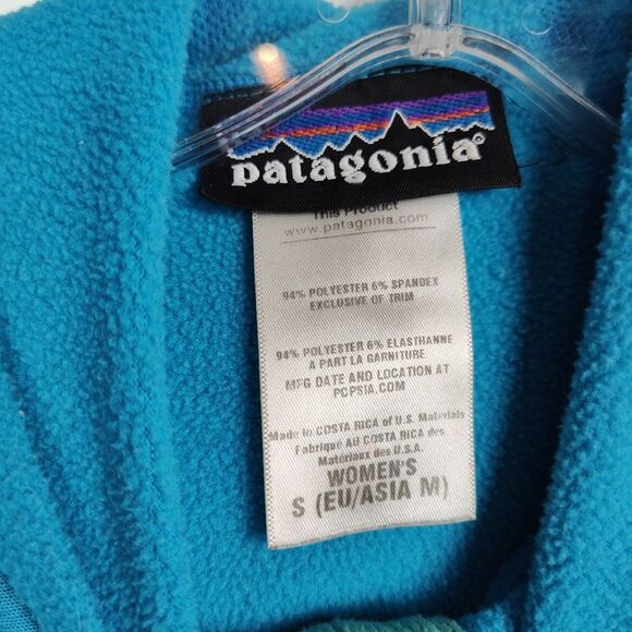 Patagonia Full-Zip Hoodie Sweatshirt Women's S Blue/Blue Long Slvs Thumb Holes - Picture 8 of 9